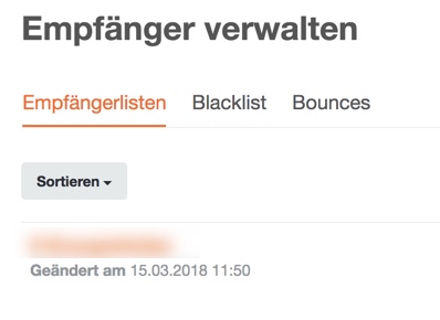 Kontakte exportieren CleverReach: Gruppe auswählen
