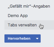 Tab von Facebook-Fanpage entfernen: Mehr-Button