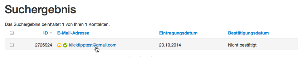 Suchergebnis der opt-in-schwebenden Adresse