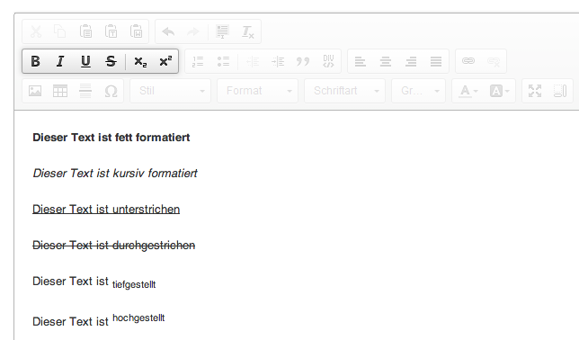 Die Funktionen des HTML-Editors: dritter Menüblock