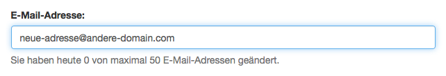 E-Mail-Adresse ändern: E-Mail ändern