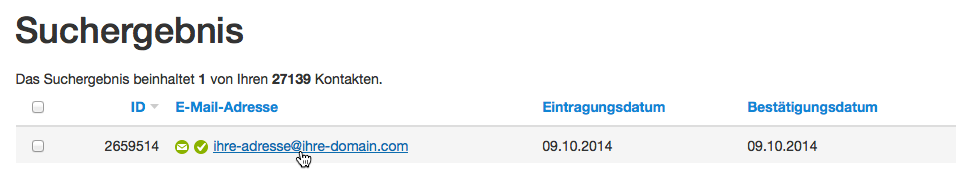 E-Mail-Adresse ändern: Kontakt wählen