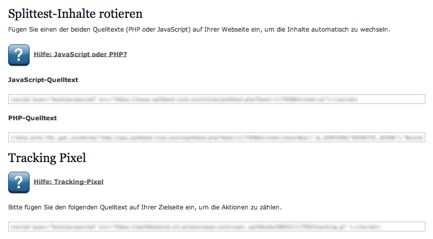 Facebook Fanpage Splittest: Quelltext