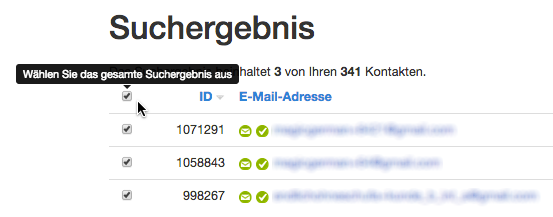 Kontakte auswählen