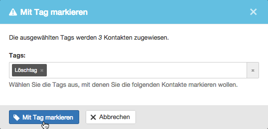 Mit Löschtag markieren