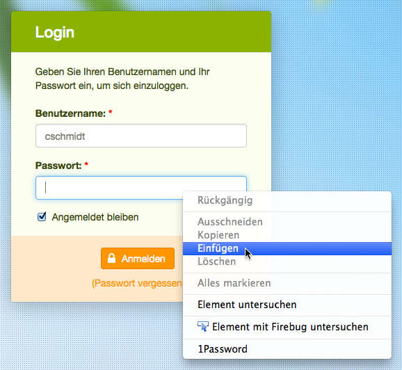 Ihr erstes Login: Login Link