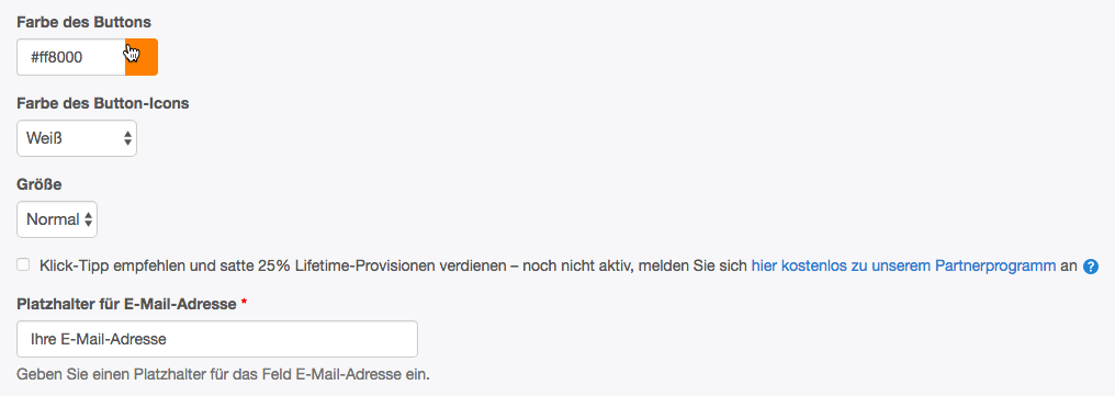 Anmeldeformular: gestalten