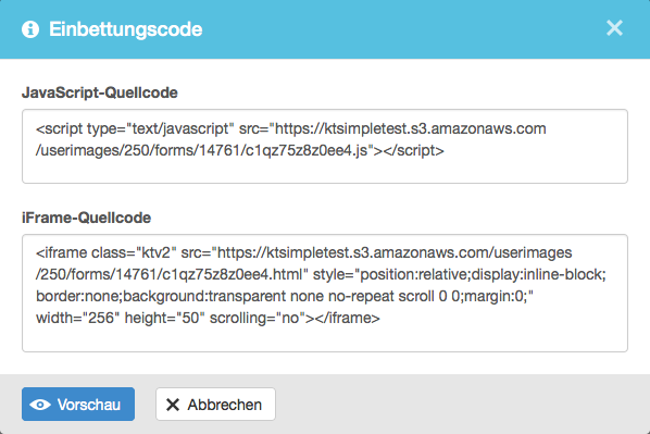 Anmeldeformular: Quellcode kopieren