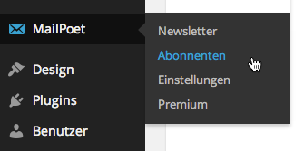 Kontakte exportieren MailPoet: Abonnenten