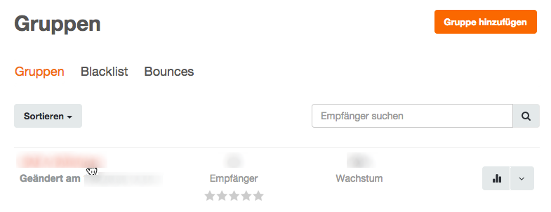 Kontakte exportieren CleverReach: Gruppe auswählen