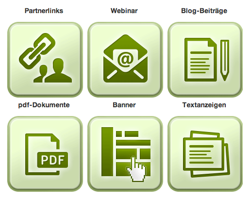 Partnerprogramm Anmeldung - Online Geld verdienen: Werbemittel