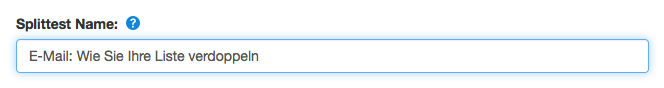 Hauptmerkmal der Splittest-E-Mail festlegen
