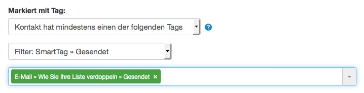 SmartTag Gesendet auswählen