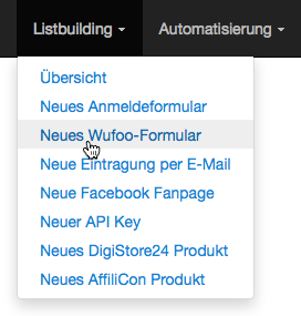 Wufoo: Neues Wufoo Anmeldeformular anlegen