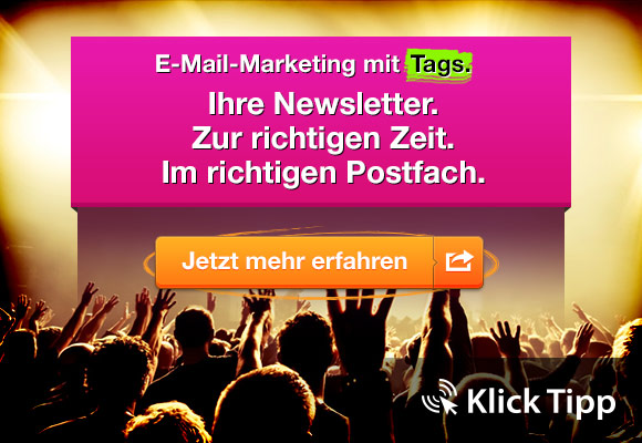 Offizielles KlickTipp Werbematerial: Ihre Newsletter. Zur richtigen Zeit. Im richtigen Postfach.